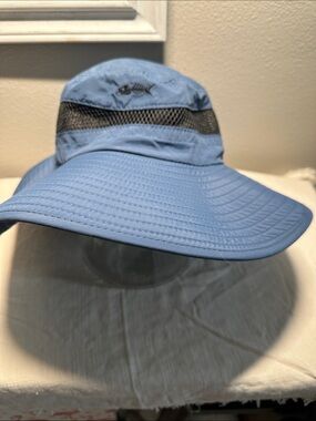 Blue Wide-Brim Sun Hat with Mesh Vent by Silver Bait NWT